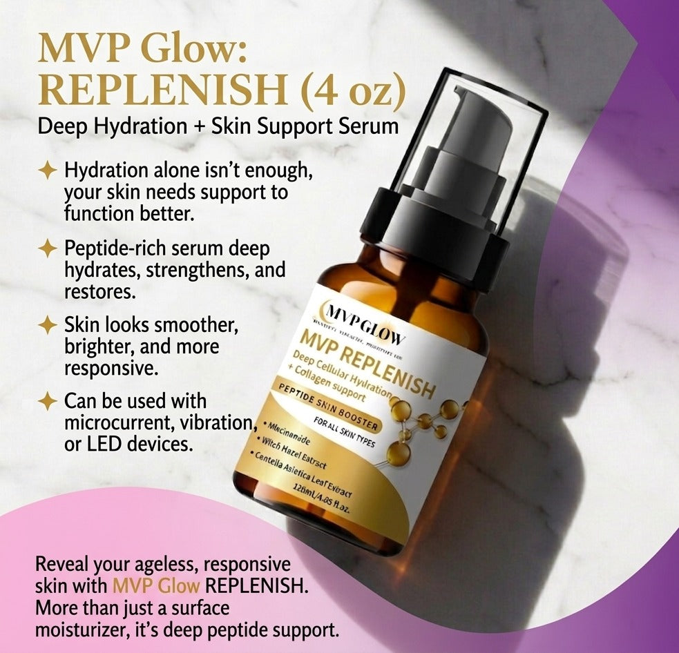 MVP Glow: REPLENISH (Professional Hydration & Collagen Support Serum) 4 oz