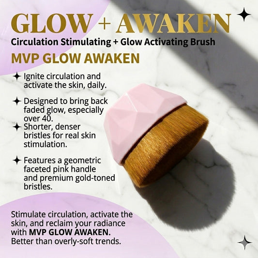 MVP Glow: AWAKEN (Facial Stimulation & Blending Brush) Buy 2 Get 1 Mini Brush for FREE!
